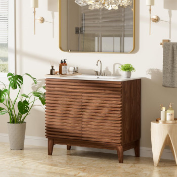 Roomtec 36 Bathroom Vanity With Sink Midcentury Freestanding Bathroom Vanity Sink With Storage Undermount Ceramic Sink Par