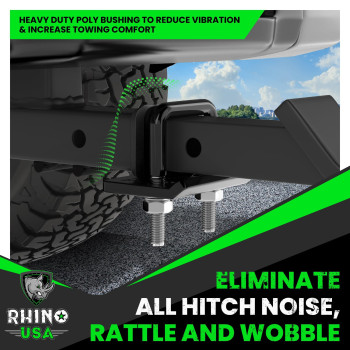 Rhino Usa Hitch Tightener Wsilencer Pad Kit 25 Inch Hitches Heavy Duty Antirattle Clamp Steel Stabilizer With Noise Cance