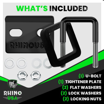 Rhino Usa Hitch Tightener Wsilencer Pad Kit 125 And 2 Inch Hitches Heavy Duty Antirattle Clamp Steel Stabilizer With Nois