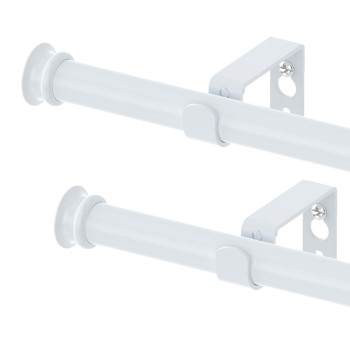 Curtain Rods 2 Pack Curtain Rods For Windows 30 To 116 Inch 58 Inch White Curtain Rod With Brackets For Bedroom Living Room Kit