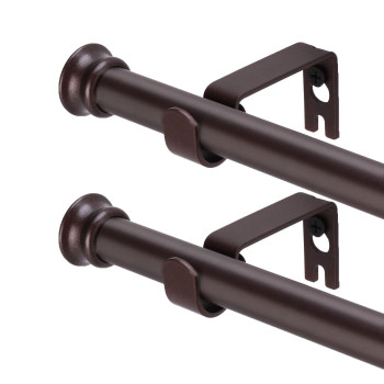 Curtain Rods 2 Pack Curtain Rods For Windows 30 To 88 Inch 58 Curtain Rod With Brackets For Bedroom Living Room Kitchen Brown