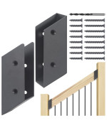 Wocepu 325Stair Angle Stainless Steel Deck Railing Brackets Connectors For 2X4 Actual 15X35 Railing Wood Post 4 Pa