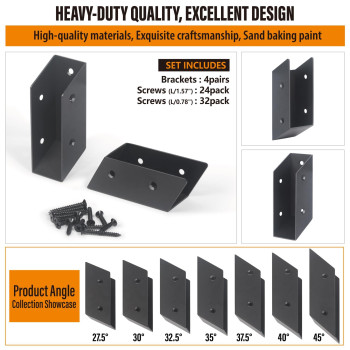 Wocepu 325Stair Angle Stainless Steel Deck Railing Brackets Connectors For 2X4 Actual 15X35 Railing Wood Post 4 Pa