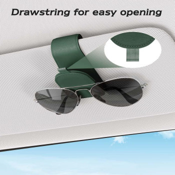 Sotfamily Sunglass Holder For Car Suede Cloth Magnetic Sunglasses Clip For Car Visor Glasses Holder Clip For Car 2 Packs Gra