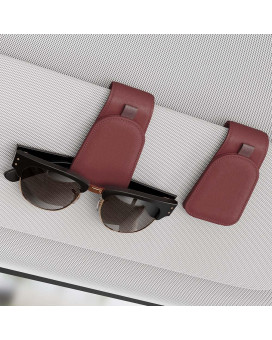 Sotfamily Sunglass Holder For Car Suede Cloth Magnetic Sunglasses Clip For Car Visor Glasses Holder Clip For Car 2 Packs Cla