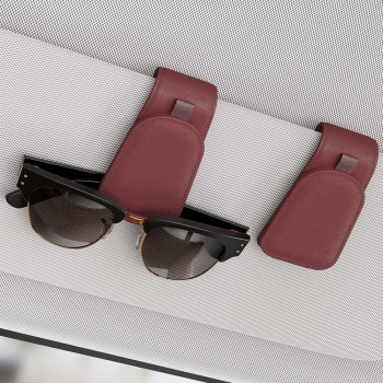 Sotfamily Sunglass Holder For Car Suede Cloth Magnetic Sunglasses Clip For Car Visor Glasses Holder Clip For Car 2 Packs Cla