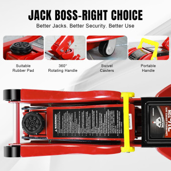 Jack Boss Floor Jack 25 Ton 5500 Lbs Hydraulic Low Profile Trolley Car Jack Lifting Range 35 To 14 Fit Use For Automot