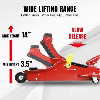 Jack Boss Floor Jack 25 Ton 5500 Lbs Hydraulic Low Profile Trolley Car Jack Lifting Range 35 To 14 Fit Use For Automot