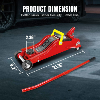 Jack Boss Floor Jack 25 Ton 5500 Lbs Hydraulic Low Profile Trolley Car Jack Lifting Range 35 To 14 Fit Use For Automot