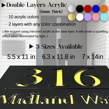 Xrlsg Personalized House Numbers For Outside Custom Address Sign Housewarming Gift Acrylic Address Numbers Modern Plaque For Gar