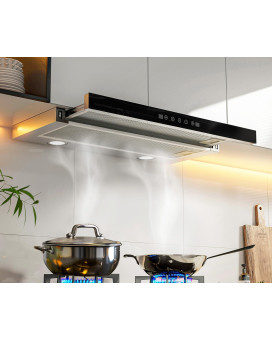 Cobuy Range Hood 30 Inch Builtininsert Range Hood Gesture Sensing Touch Control 3 Speeds Exhaust Fan 353 Cfm Stainless