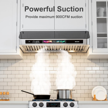 Under Cabinet Range Hood 30 Inch With Voicegesturetouch Control 900 Cfm Kitchen Hood Vent With 4Speed Exhaust Fan Memory Mo