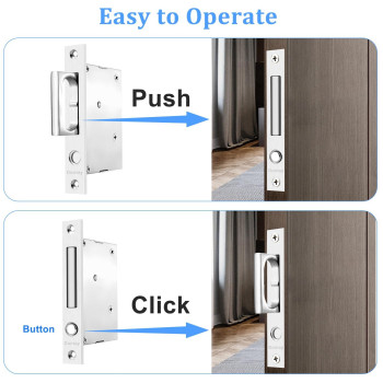 Dontay Sliding Pocket Door Handles 304 Stainless Steel Non Locking Pocket Door Hardware Recessed Flush Finger Pulls Heavy Dut