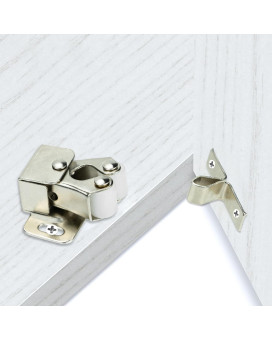 10 Pcs Cabinet Latch Double Roller Catch Heavy Duty Latch Hardware With Screws For Cabinet Kitchen Closet Doorsnickel Plating