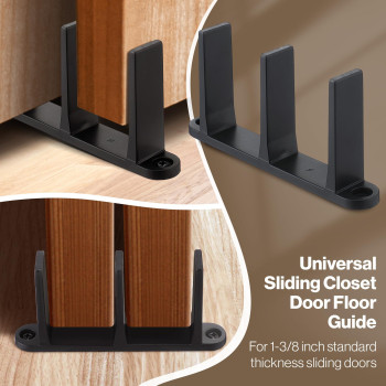 Saillong 4 Pack Sliding Closet Door Floor Guide Universal Closet Door Hardware For 138 Inch Thick Doors Sliding Door Track W