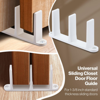 Saillong 2 Pack Sliding Closet Door Floor Guide Universal Closet Door Hardware For 138 Inch Thick Doors Sliding Door Track W