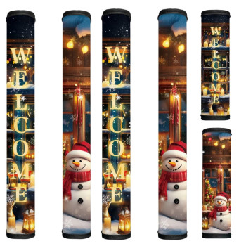 Huisefor Christmas Snowman Refrigerator Door Handle Covers Kitchen Appliance Decor Handles Cover Fridge Door Handle Covers 6Pi