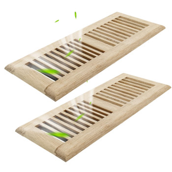 2Pc 4X12 Inch White Oak Wood Floor Register Vents Cover Drop In Register With Damper Wooden Vents Covers For Home Floor Unfini