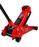 Big Red Floor Jack Hydraulic Car Jack With Fast Pump For Car Suv Truck 3 Ton Capacity Red