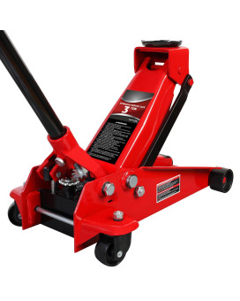 Big Red Floor Jack Hydraulic Car Jack With Fast Pump For Car Suv Truck 3 Ton Capacity Red