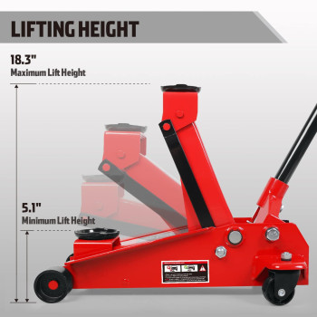 Big Red Floor Jack Hydraulic Car Jack With Fast Pump For Car Suv Truck 3 Ton Capacity Red