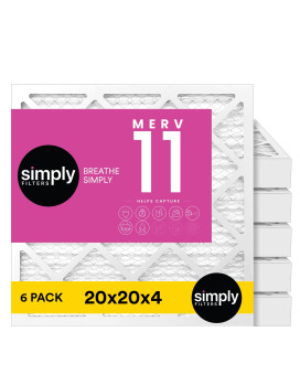 Simply Filters 20X20X4 Merv 11 Mpr 1000 Air Filter 6 Pack Actual Size 195X195 X 363 Hvac Ac Furnace Replacement