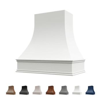 Riley Higgs Curved Front White Range Hood Cover With Decorative Molding Wall Mounted Wood Range Hood Covers Plywood And Map