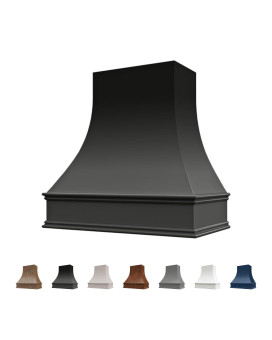 Riley Higgs Curved Front Black Range Hood Cover With Decorative Molding Wall Mounted Wood Range Hood Covers Plywood And Map