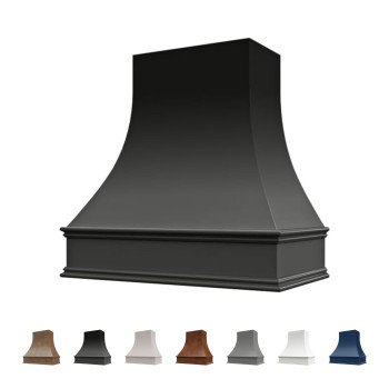 Riley Higgs Curved Front Black Range Hood Cover With Decorative Molding Wall Mounted Wood Range Hood Covers Plywood And Map