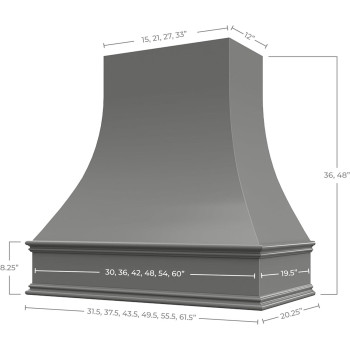 Riley Higgs Curved Front Grey Range Hood Cover With Decorative Molding Wall Mounted Wood Range Hood Covers Plywood And Mapl