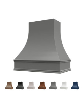 Riley Higgs Curved Front Grey Range Hood Cover With Decorative Molding Wall Mounted Wood Range Hood Covers Plywood And Mapl