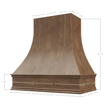 Riley Higgs Curved Front American Walnut Range Hood Cover With Decorative Molding Wall Mounted Wood Range Hood Covers Plywo