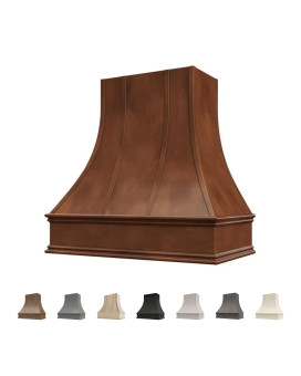 Riley Higgs Curved Front Chocolate Range Hood Cover With Decorative Molding Wall Mounted Wood Range Hood Covers Plywood And