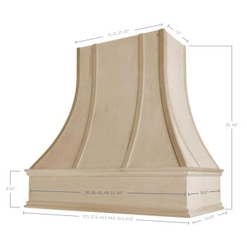 Riley Higgs Curved Front Unfinished Range Hood Cover With Decorative Molding Wall Mounted Wood Range Hood Covers Plywood An