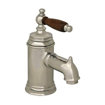 Fountainhaus Single Hole/Single Lever Lavatory Faucet with Cherry Wood Handle and Pop-up Waste