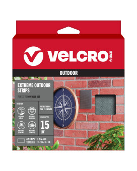 Velcro Brand Outdoor Wide Heavy Duty Strips 6 X 4 Pk Of 3 Holds 15 Lbs Titanium Extreme Industrial Strength Adhesive F