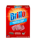 Brillo Single Use Steel Wool Soap Pads Smaller Size Original Red Scent 15 Count Pack Of 1