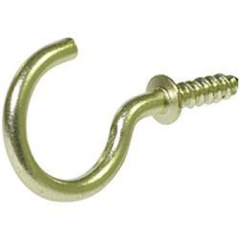 Hillman 851848 0.5 in. Solid Brass Cup Hook