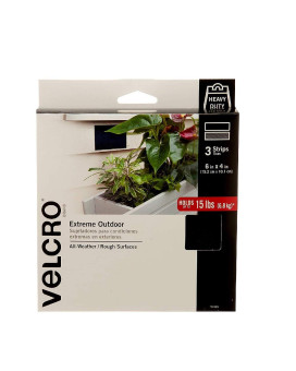 Velcro Brand Outdoor Wide Heavy Duty Strips 6 X 4 Pk Of 3 Holds 15 Lbs Black Extreme Industrial Strength Adhesive Faste