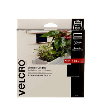 Velcro Brand Outdoor Wide Heavy Duty Strips 6 X 4 Pk Of 3 Holds 15 Lbs Black Extreme Industrial Strength Adhesive Faste