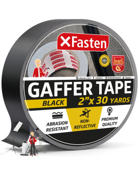 Xfasten Black Gaffers Tape 2 Inch X 30 Yards 90 Feet Residuefree Matte Black Gaffer Tape 2 Inch Nonreflective Easytotear B