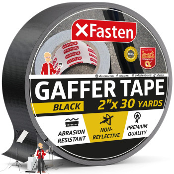 Xfasten Black Gaffers Tape 2 Inch X 30 Yards 90 Feet Residuefree Matte Black Gaffer Tape 2 Inch Nonreflective Easytotear B