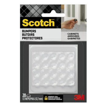 Scotch Clear Adhesive Bumper Pads 20 Pcs Selfstick Rubber Pads 12 Round Cabinet Door Rubber Bumpers Designed To Protect C