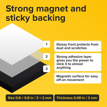 Magnetic Squares Self Adhesive Magnetic Squares Each 45 X 45 Industrial Flexible Sticky Magnets Peel Stick Magne