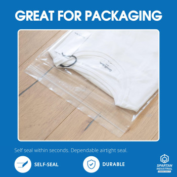 Spartan Industrial 9 X 12 500 Count 2 Mil Clear Reclosable Zip Plastic Poly Bags With Resealable Lock Seal Zipper