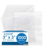 Spartan Industrial 3 X 3 1000 Count 2 Mil Clear Reclosable Zip Plastic Poly Bags With Resealable Lock Seal Zipper