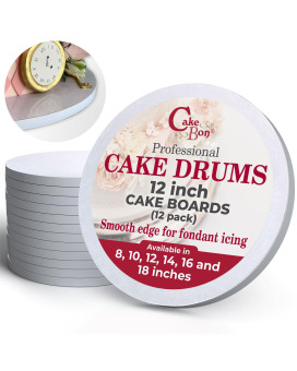 Cake Boards By Cakebon Sturdy 12 Inch Cake Drum 12 Inch Cake Boards Professional Smooth Straight Edges White 12Pack Cake