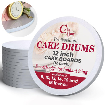 Cake Boards By Cakebon Sturdy 12 Inch Cake Drum 12 Inch Cake Boards Professional Smooth Straight Edges White 12Pack Cake