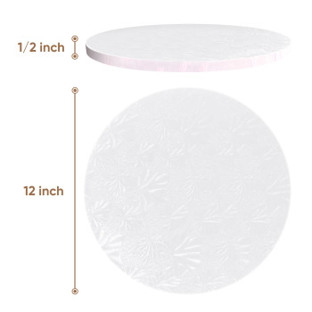 Cake Boards By Cakebon Sturdy 12 Inch Cake Drum 12 Inch Cake Boards Professional Smooth Straight Edges White 12Pack Cake