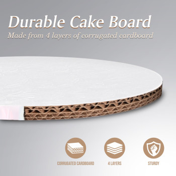 Cake Boards By Cakebon Sturdy 12 Inch Cake Drum 12 Inch Cake Boards Professional Smooth Straight Edges White 12Pack Cake